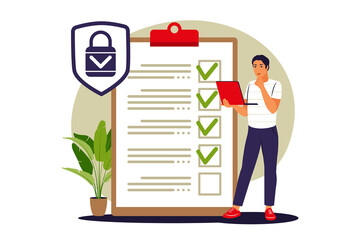 Privacy policy concept. Protecting your privacy. Vector illustration. Flat