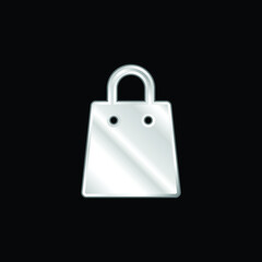 Bag silver plated metallic icon