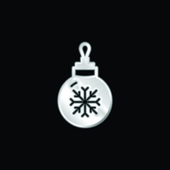 Bauble silver plated metallic icon