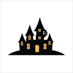 Halloween spooky castles on white background  illustration vector