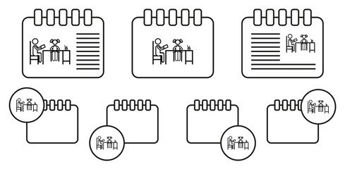 home schooling, parent teaching vector icon in calender set illustration for ui and ux, website or mobile application