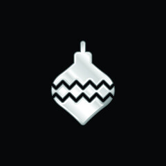Bauble silver plated metallic icon