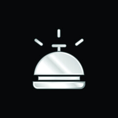 Bell silver plated metallic icon