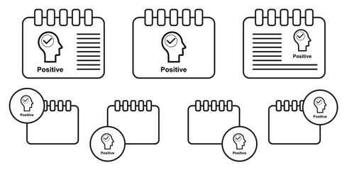 Human mind, positive vector icon in calender set illustration for ui and ux, website or mobile application