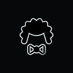 Bowtie silver plated metallic icon