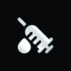 Analysis silver plated metallic icon