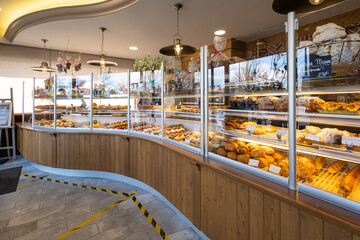 Showcase of tasty French desserts