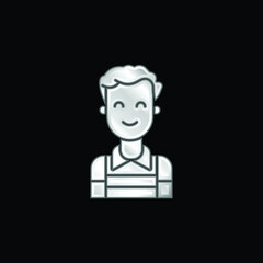 Boy silver plated metallic icon