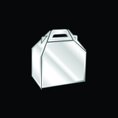 Box Of Food Package silver plated metallic icon