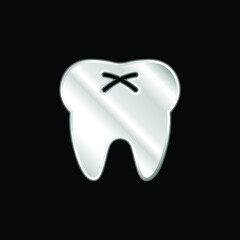 Big Tooth silver plated metallic icon