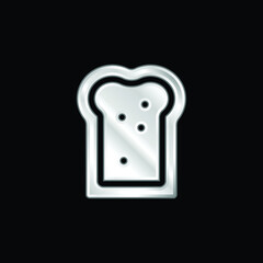 Bread silver plated metallic icon
