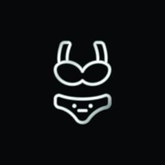 Bikini silver plated metallic icon