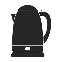 Kettle vector black icon. Vector illustration teapot on white background. Isolated black illustration icon of kettle .