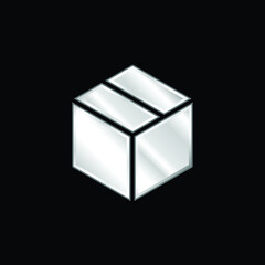 Box silver plated metallic icon