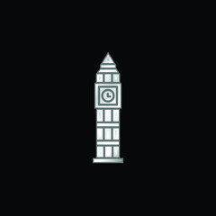 Big Ben silver plated metallic icon