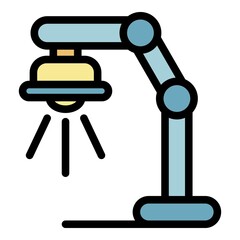 Surgery lamp icon. Outline surgery lamp vector icon color flat isolated