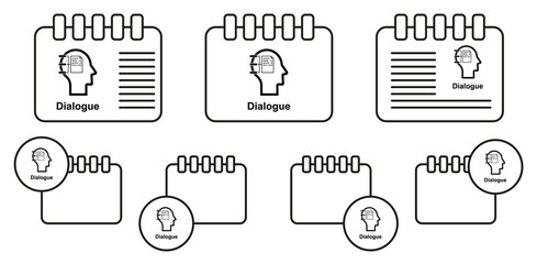 Human mind, dialogue vector icon in calender set illustration for ui and ux, website or mobile application
