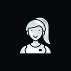 Assistant silver plated metallic icon