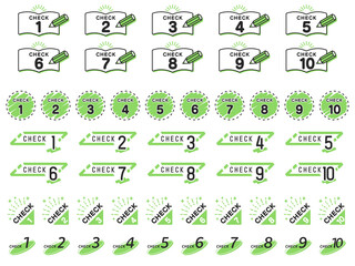 チェック 見出し アイコン セット／2色
