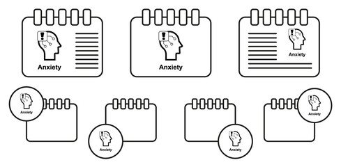 Human mind, anxiety vector icon in calender set illustration for ui and ux, website or mobile application