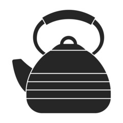 Kettle vector black icon. Vector illustration teapot on white background. Isolated black illustration icon of kettle .