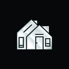 Address silver plated metallic icon