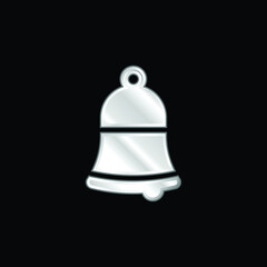 Bell silver plated metallic icon