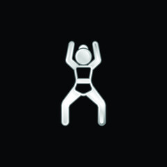 Arms Up Position silver plated metallic icon