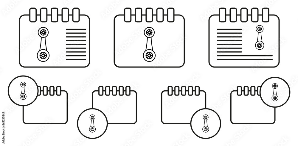 Poster cufflinks vector icon in calender set illustration for ui and ux, website or mobile application