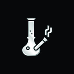 Bong silver plated metallic icon