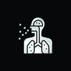 Breathe silver plated metallic icon
