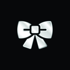Bow Tie silver plated metallic icon
