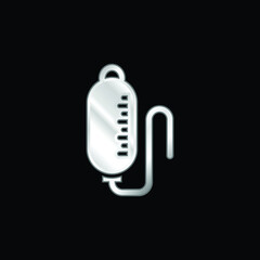 Blood Transfusion silver plated metallic icon
