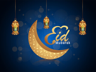 Obraz na płótnie Canvas Eid mubarak greeting card or banner