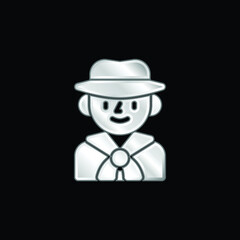 Boy Scout silver plated metallic icon