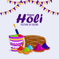 Happy holi or holika dehan with creative bonefire and background