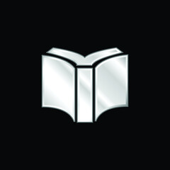 Book Of Black Cover Opened Back View silver plated metallic icon