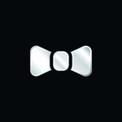 Bow Tie silver plated metallic icon