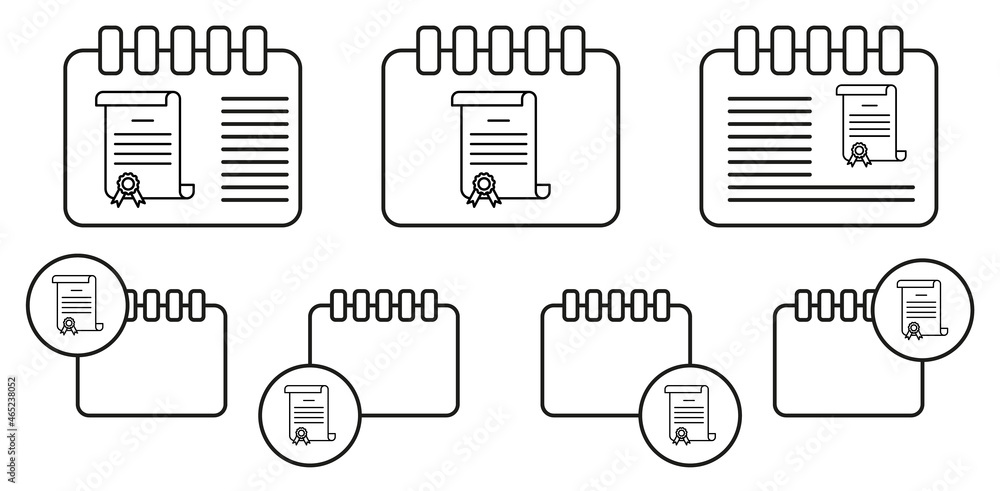 Poster certificate, pen, doc vector icon in calender set illustration for ui and ux, website or mobile appl