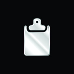 Obraz premium Black Clipboard silver plated metallic icon