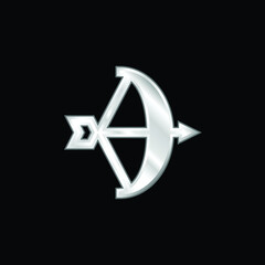 Bow silver plated metallic icon