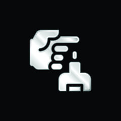 Blood silver plated metallic icon