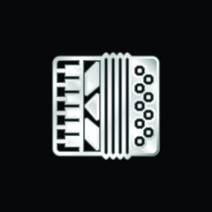 Accordion silver plated metallic icon