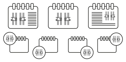Jail, hands vector icon in calender set illustration for ui and ux, website or mobile application