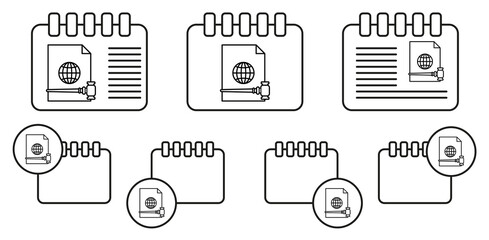 International court vector icon in calender set illustration for ui and ux, website or mobile application