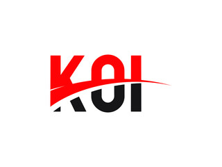 KOI Letter Initial Logo Design Vector Illustration