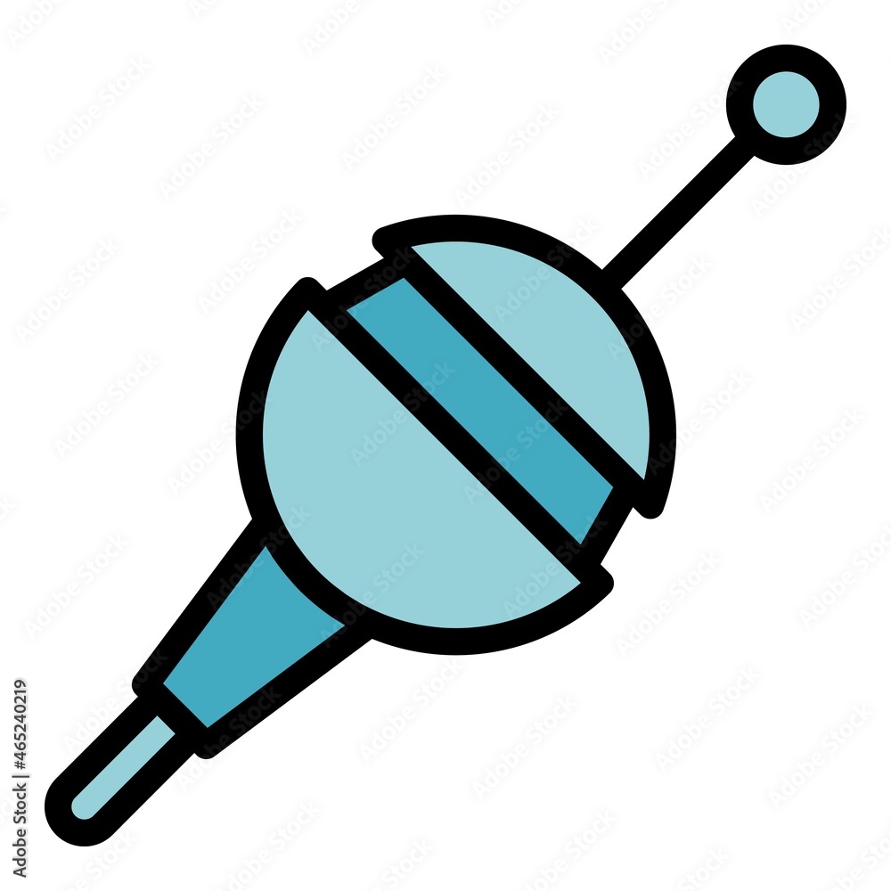 Poster round bobber icon. outline round bobber vector icon color flat isolated