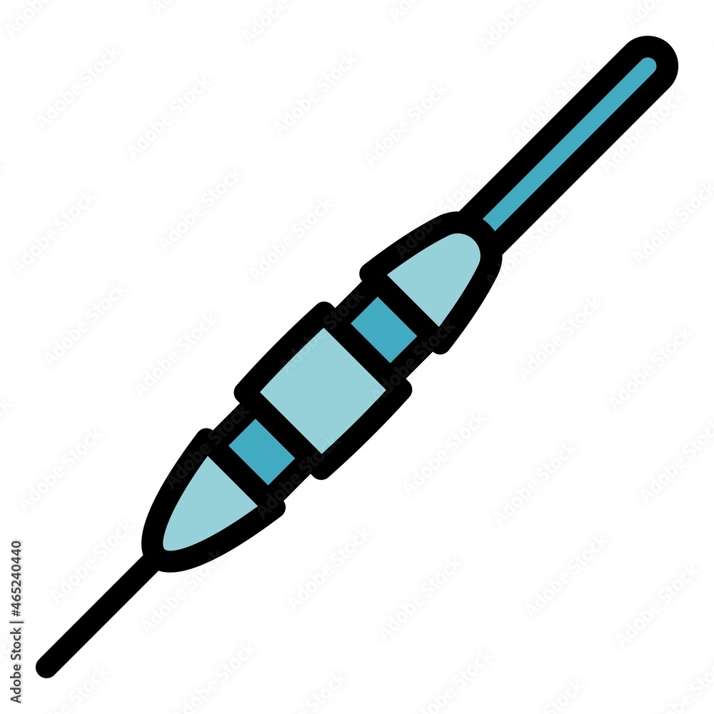 Poster fisherman float icon. outline fisherman float vector icon color flat isolated
