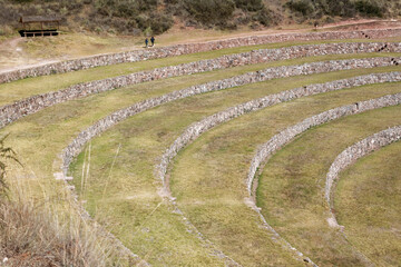 Eksperymentalne tarasy rolnicze Inkó w MOray, Peru. - obrazy, fototapety, plakaty