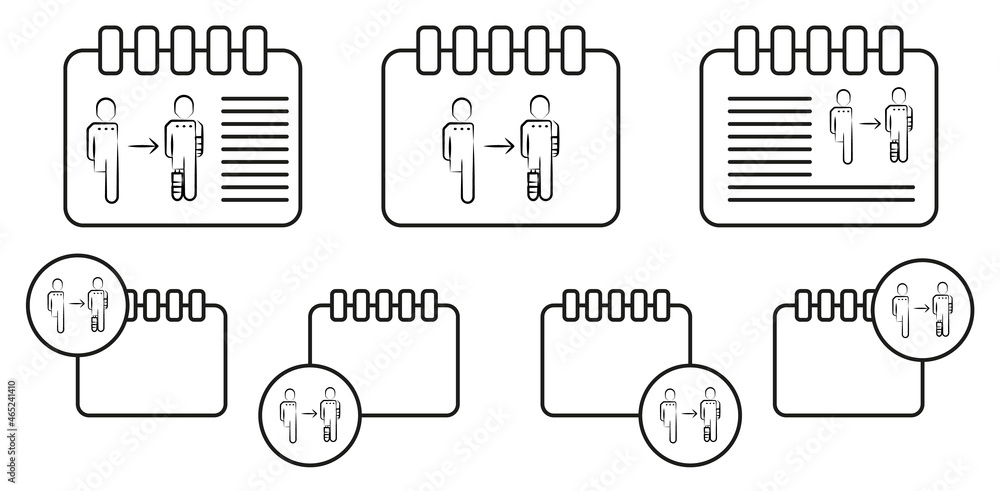 Aufkleber cybernetics vector icon in calender set illustration for ui and ux, website or mobile application